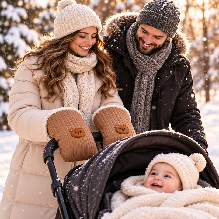 Thickened Fleece Warm Baby Stroller Gloves