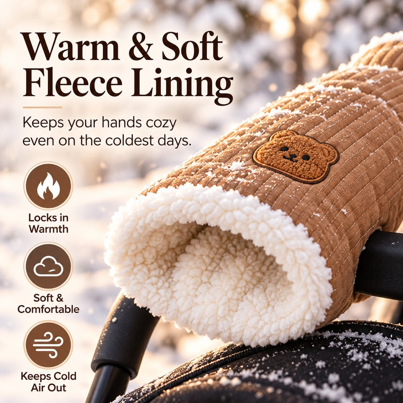 Thickened Fleece Warm Baby Stroller Gloves