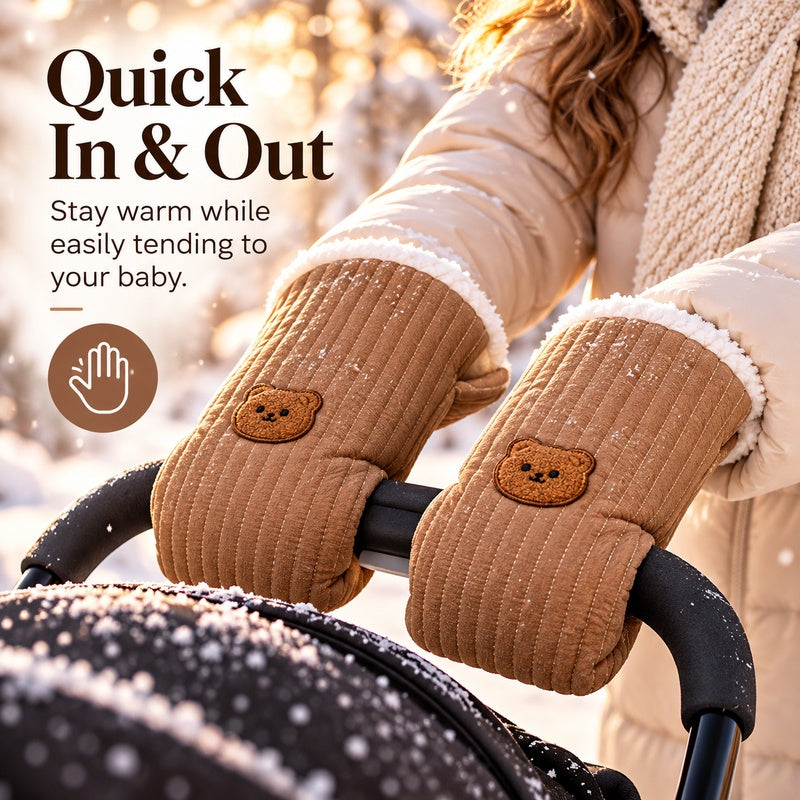Thickened Fleece Warm Baby Stroller Gloves