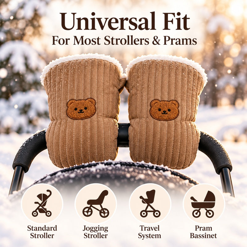 Thickened Fleece Warm Baby Stroller Gloves