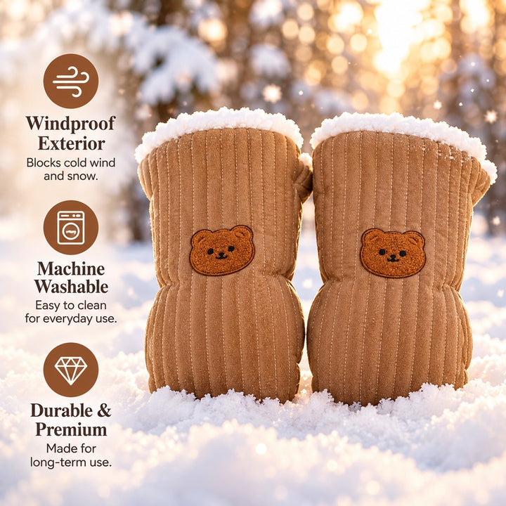 Thickened Fleece Warm Baby Stroller Gloves