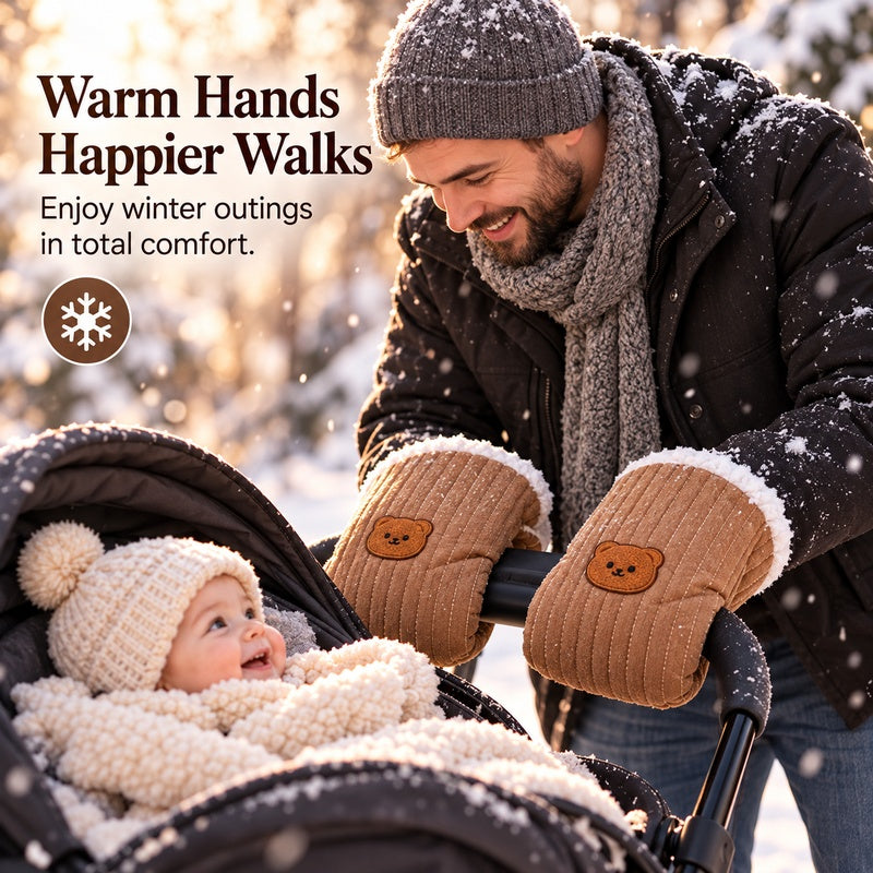 Thickened Fleece Warm Baby Stroller Gloves