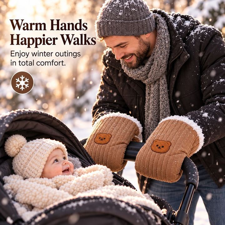 Thickened Fleece Warm Baby Stroller Gloves