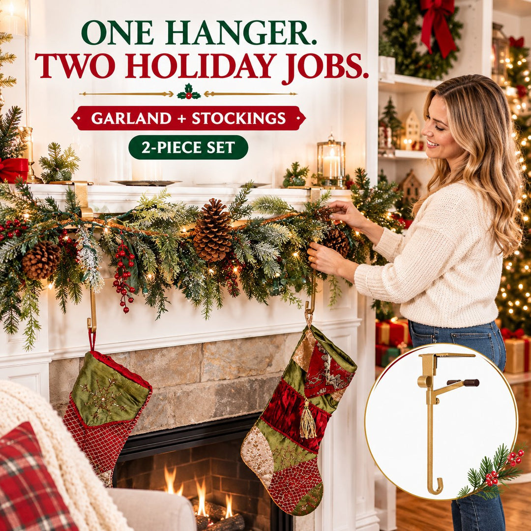 🛒Fireplace Stocking and Garland Hanger