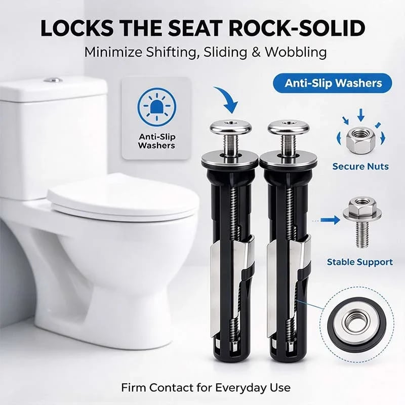Universal Toilet Seat Bolt Kit Screws Quick Release Easy Install Toilet Seat Replacement Parts🚽