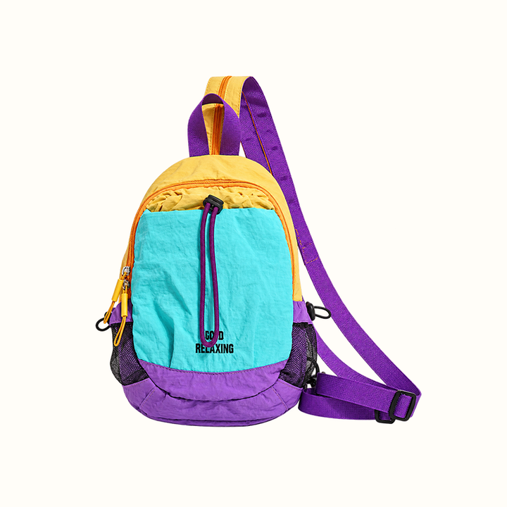 🎒Unisex Lightweight Color Block Nylon Mini Backpack – Compact & Water-Resistant Daypack for Every Adventure! 🌈🚶‍♂️