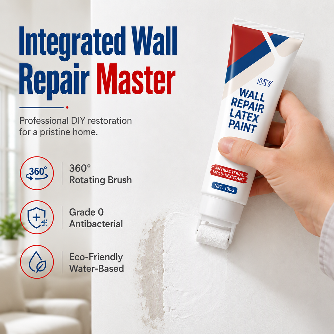 🔥PROMO 50%! Waterproof wall repair paste 🧱 With built-in roller, easy repair without extra tools ✨🖌️