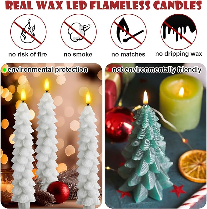 (🎅Early Christmas Sale-49% OFF) Flameless Taper Candles 🕯