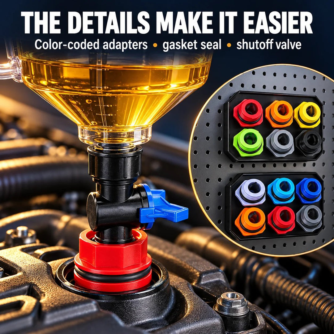 🔥HOT SALE🔥🔧 18-Piece Engine Oil Funnel Kit – Cleaner, Controlled Oil ...