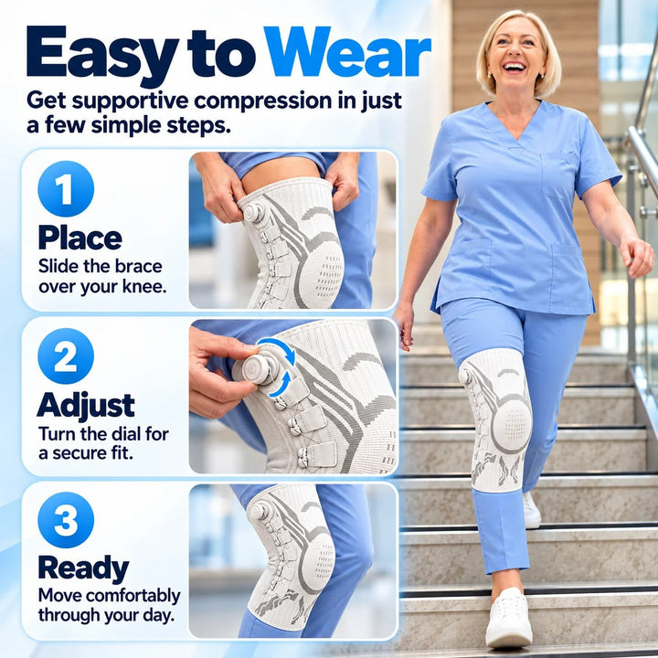 🦵 Adjustable Knee Support Brace – Compression & Stability for Everyday Movement