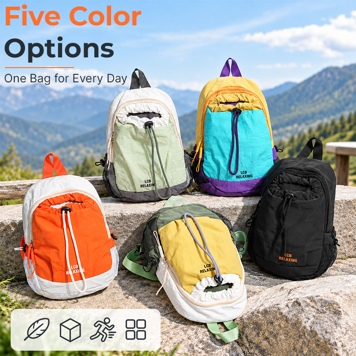 🎒Unisex Lightweight Color Block Nylon Mini Backpack – Compact & Water-Resistant Daypack for Every Adventure! 🌈🚶‍♂️