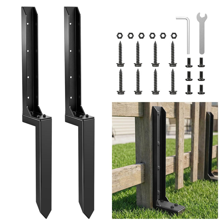 Fence Post Repair Kit-Heavy-Duty H-Shaped Metal Stakes