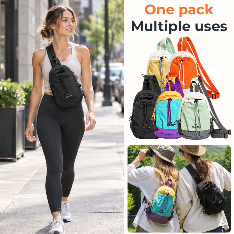 🎒Unisex Lightweight Color Block Nylon Mini Backpack – Compact & Water-Resistant Daypack for Every Adventure! 🌈🚶‍♂️
