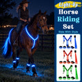 LED Horse Riding Light Set – Illuminated Chest Strap, Leg Bands & Flowing Tail Lights