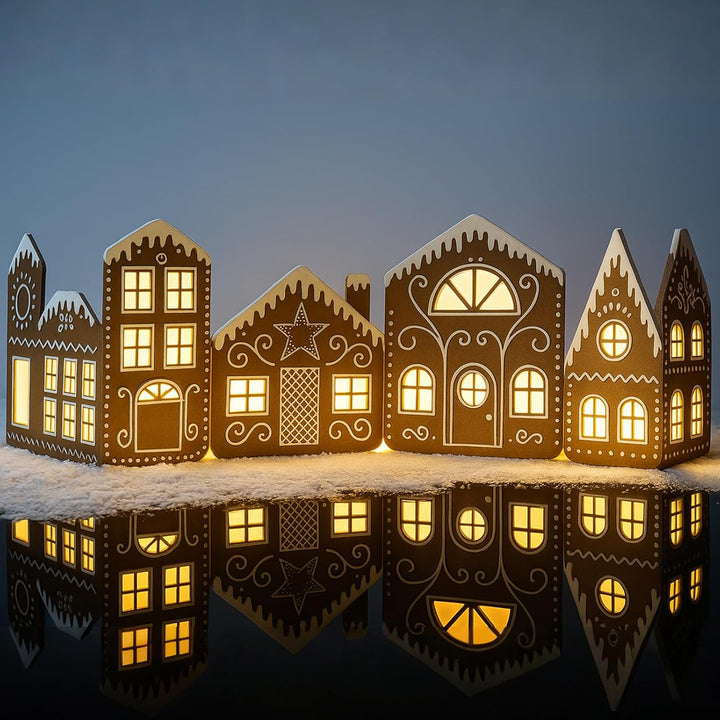 Christmas Gingerbread Village Light-Up Decor
