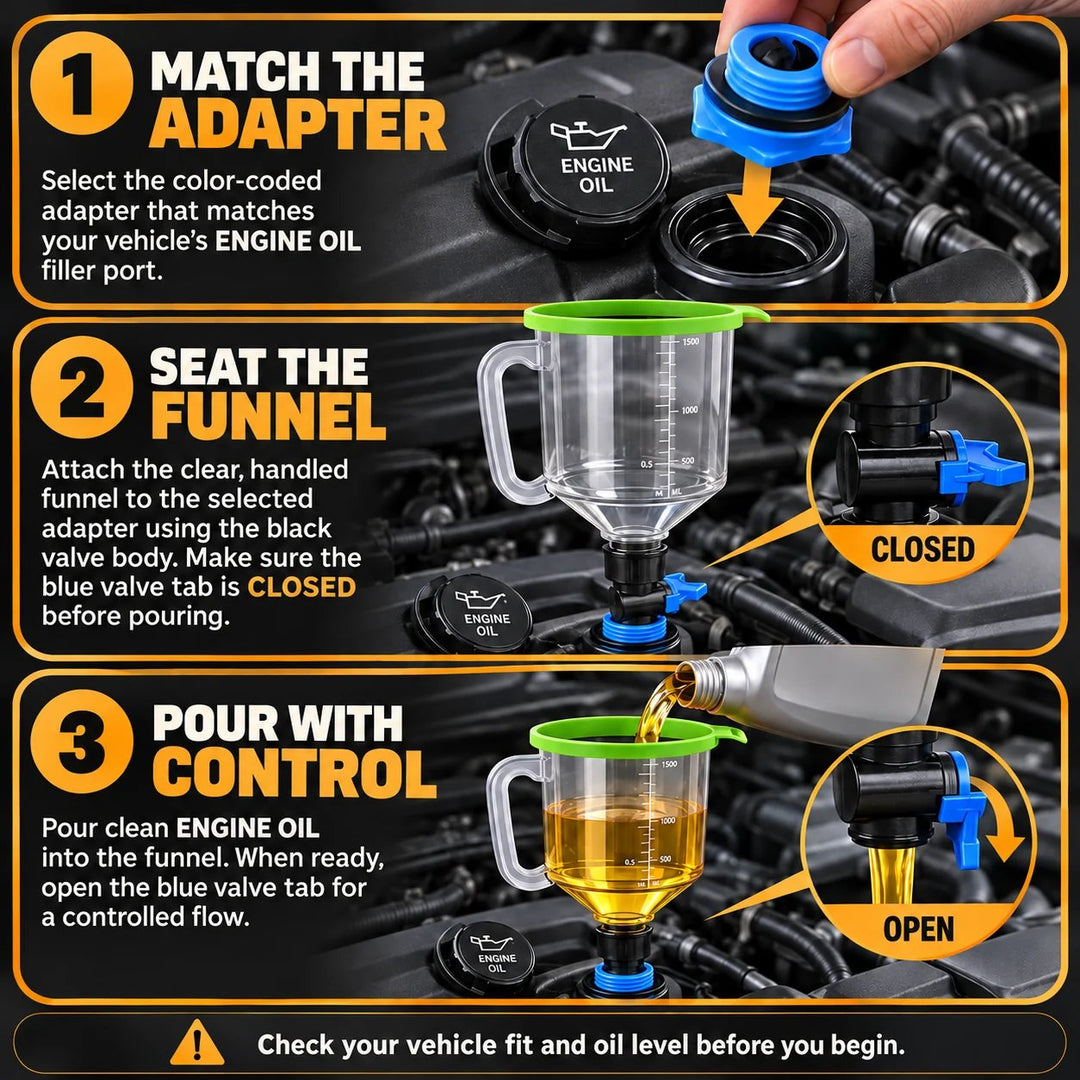 🔥HOT SALE🔥🔧 18-Piece Engine Oil Funnel Kit – Cleaner, Controlled Oil ...