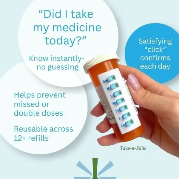 Reusable Medication Tracker For Pill, Vitamin & Pet Bottles, Prevent Missed Doses