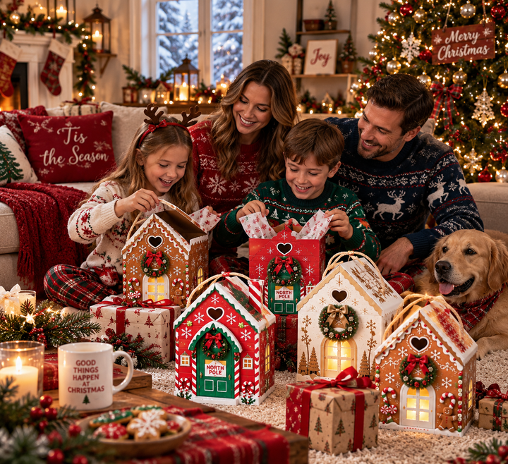 Christmas Village Gift House Boxes