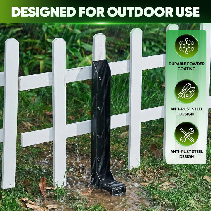 Fence Post Repair Kit-Heavy-Duty H-Shaped Metal Stakes