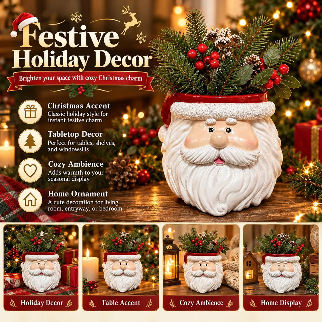 Christmas Santa Utensil Holder – Festive Countertop Organizer
