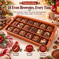 🍫 18-Cut Brownie Pan – Nonstick Divider Tray with Removable Bottom ✨