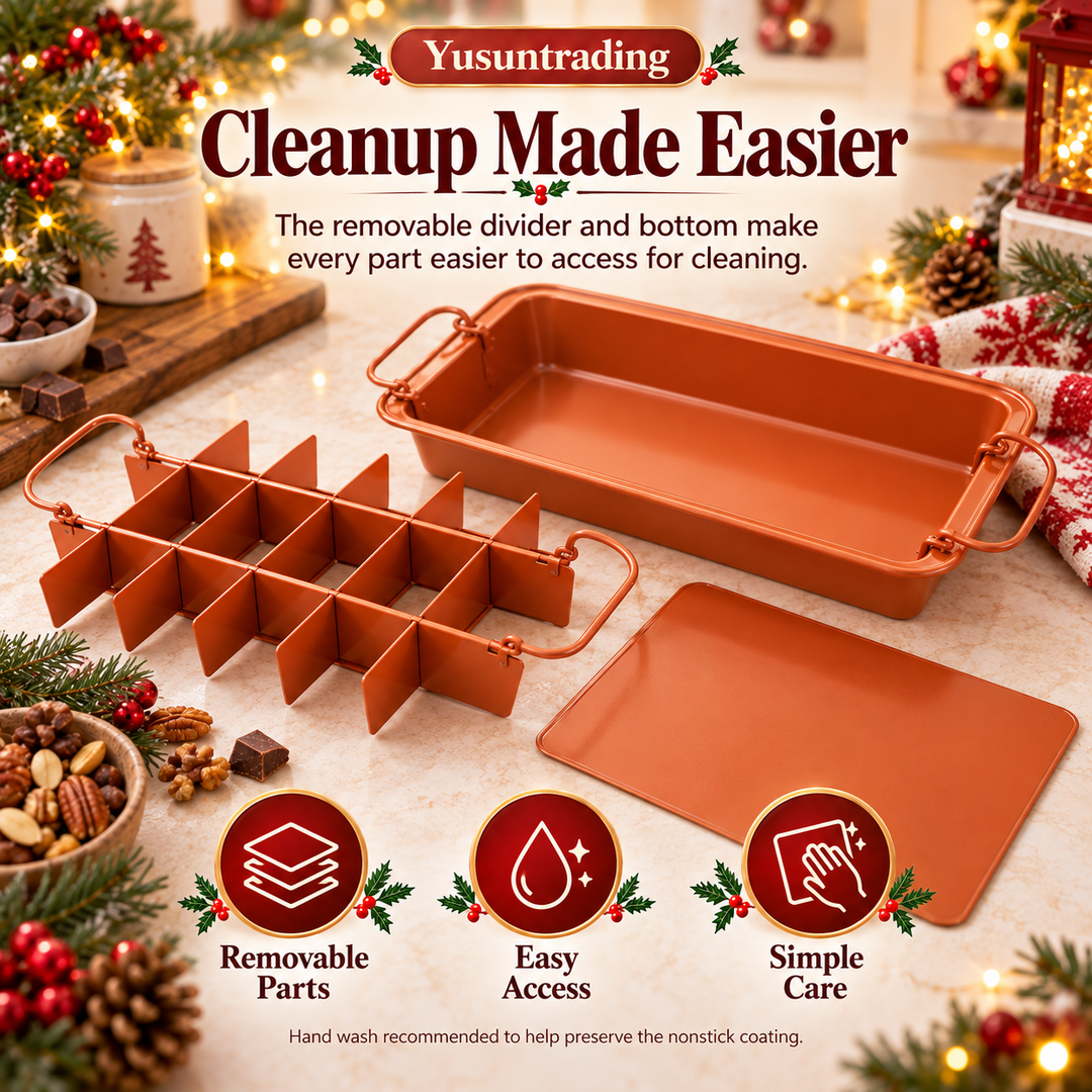 🍫 18-Cut Brownie Pan – Nonstick Divider Tray with Removable Bottom ✨