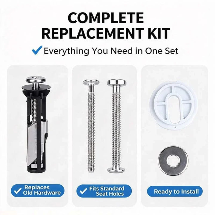 Universal Toilet Seat Bolt Kit Screws Quick Release Easy Install Toilet Seat Replacement Parts🚽