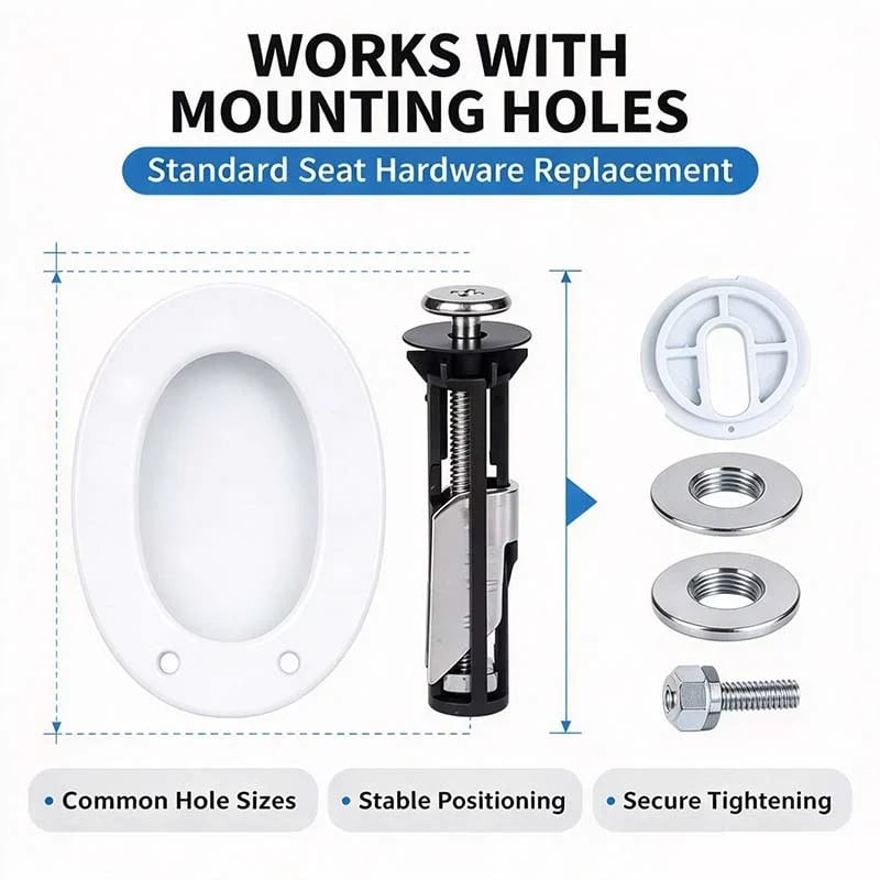 Universal Toilet Seat Bolt Kit Screws Quick Release Easy Install Toilet Seat Replacement Parts🚽