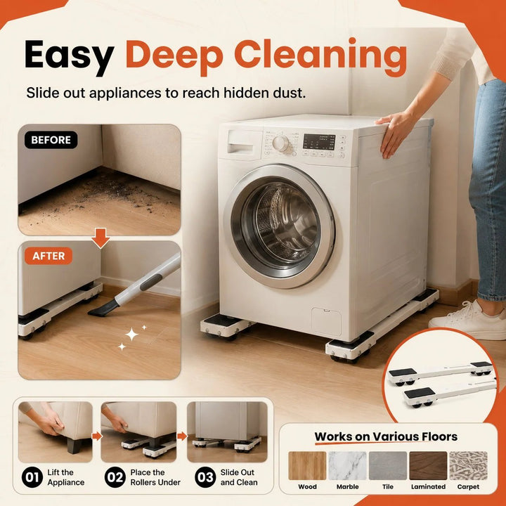 🛠️ Adjustable Appliance Moving Rollers