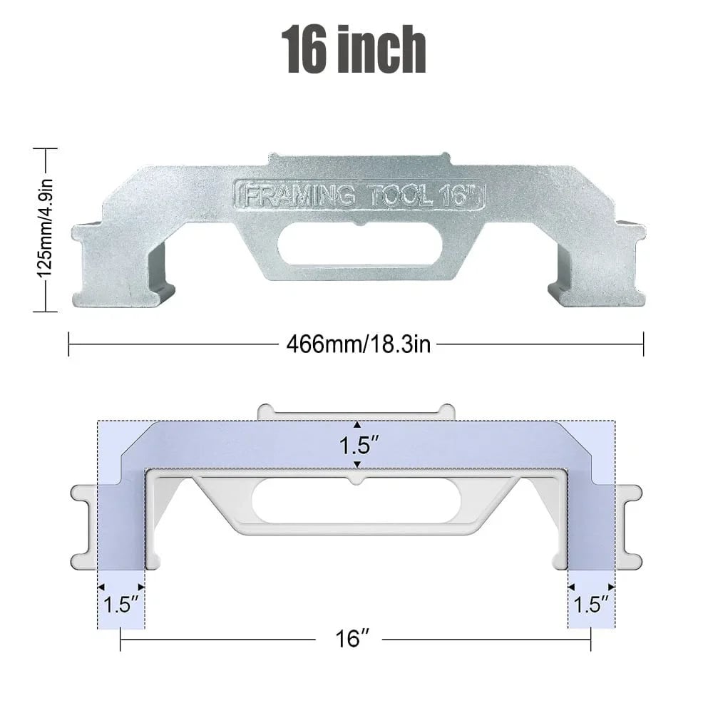 Framing Tool, 12/14/16 Inch On-Center Stud Layout Tool