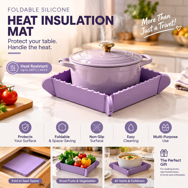 Magnetic Silicone Trivet 🍳🧲 | Foldable Pot Mat & Small Kitchen Tray
