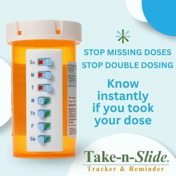 Reusable Medication Tracker For Pill, Vitamin & Pet Bottles, Prevent Missed Doses