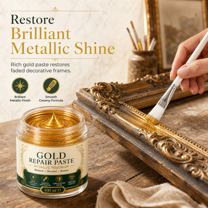 Gold Metallic Refinishing Repair Paste with Brush