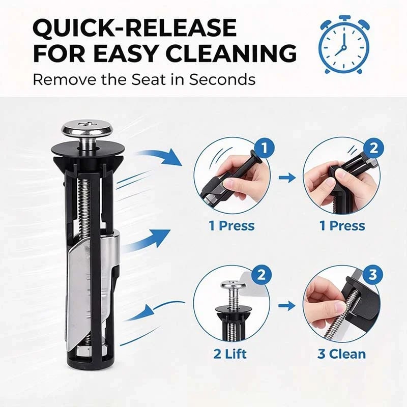 Universal Toilet Seat Bolt Kit Screws Quick Release Easy Install Toilet Seat Replacement Parts🚽