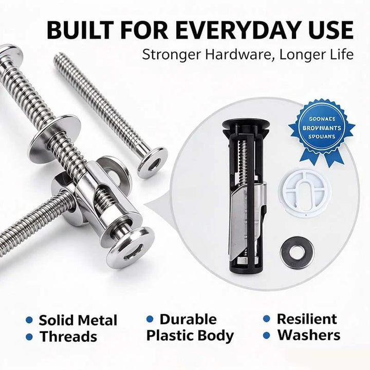 Universal Toilet Seat Bolt Kit Screws Quick Release Easy Install Toilet Seat Replacement Parts🚽