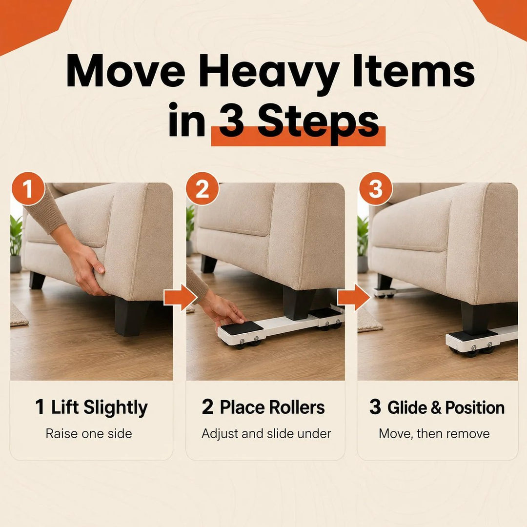 🛠️ Adjustable Appliance Moving Rollers