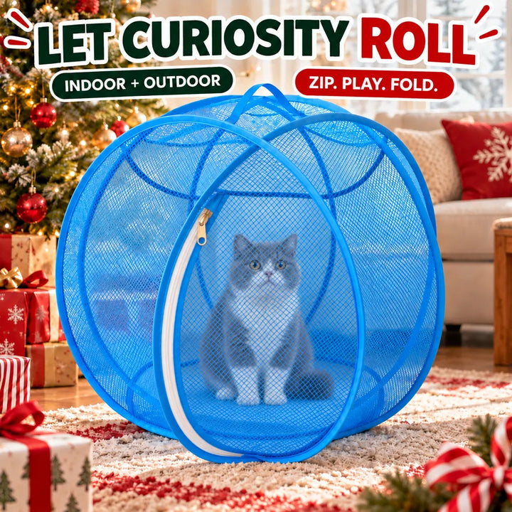 Christmas Cat Adventure Rolling Playpen