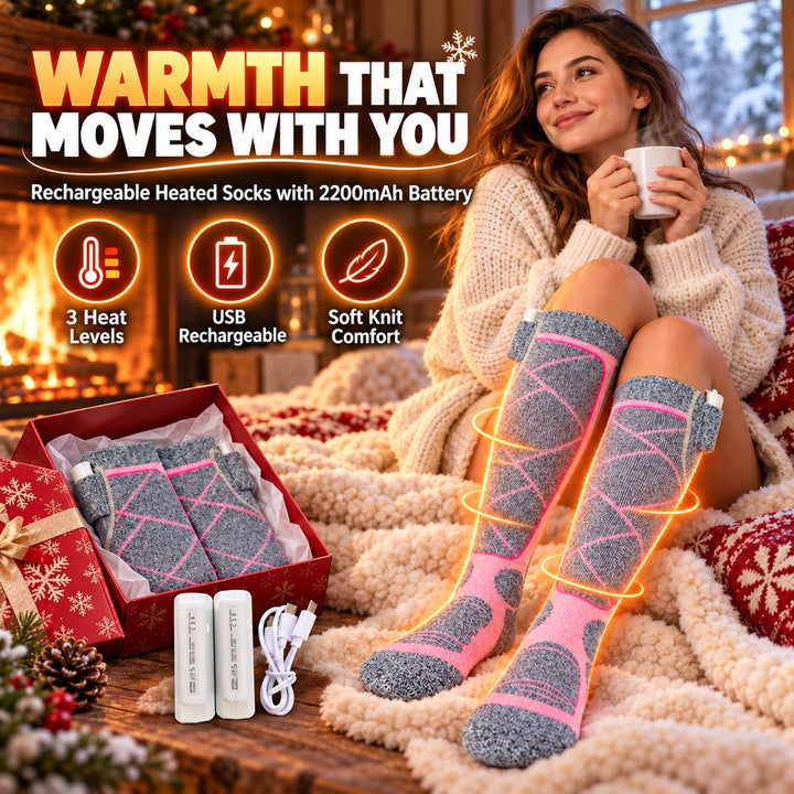 🔥 ThermoWarm Rechargeable Heated Socks – Say Goodbye to Cold Feet in Minutes