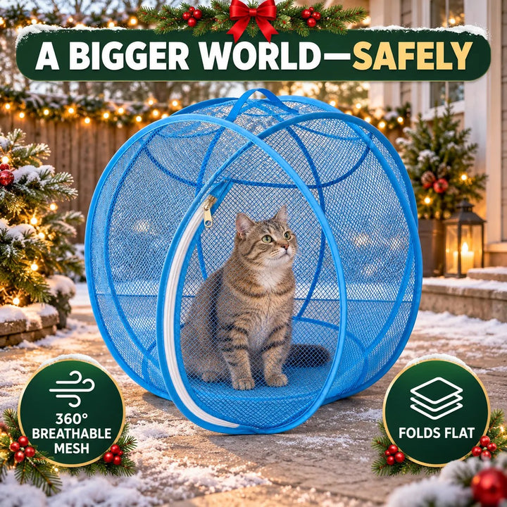 Christmas Cat Adventure Rolling Playpen