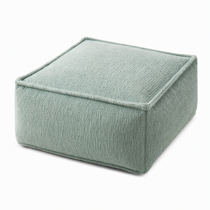 Unstuffed Square Pouf Cover | Storage Ottoman Slipcover for Living Room, Bedroom & Clothes Storage, Washable 45x45x23cm
