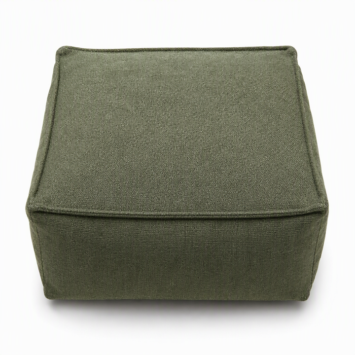 Unstuffed Square Pouf Cover | Storage Ottoman Slipcover for Living Room, Bedroom & Clothes Storage, Washable 45x45x23cm